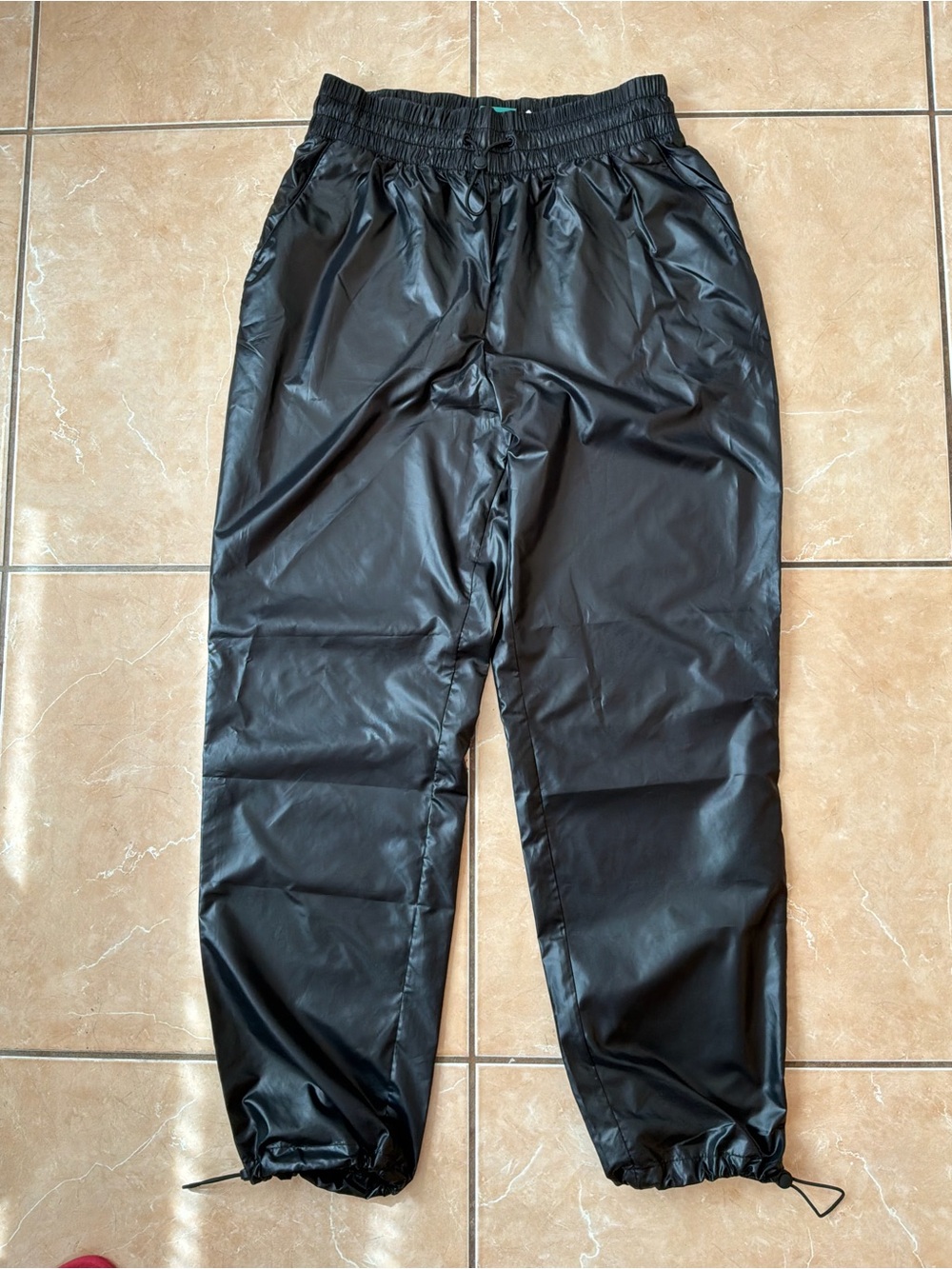 H&M shiny black Jogger Pants